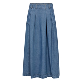 Co'couture AnyaCC Denim Pleat Nederdel, Denim Blue